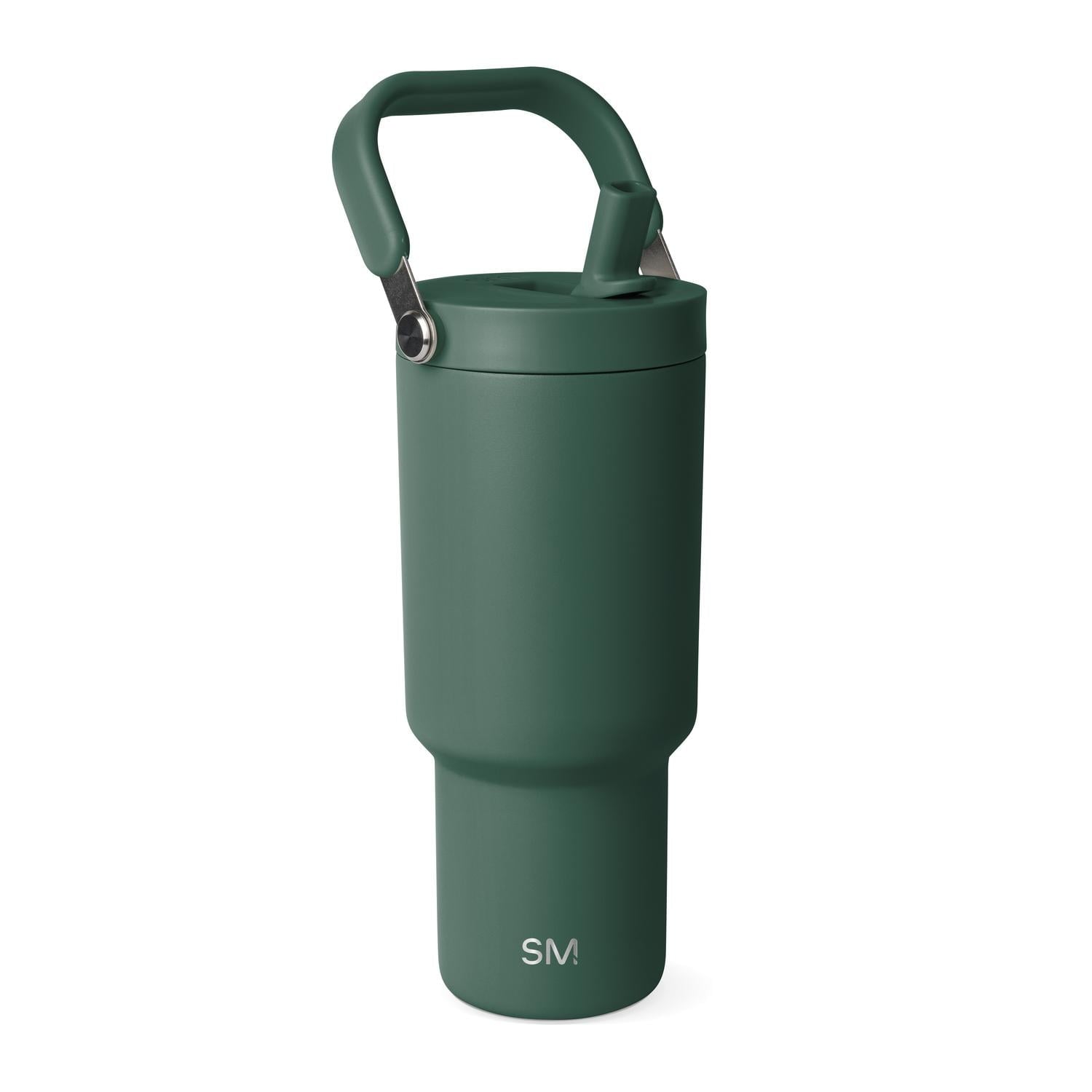 Simple Modern 30 fl oz Insulated Stainless Steel Trek Pivot Tumbler with Straw Lid and Top Handle|Forest Edition-CHDU