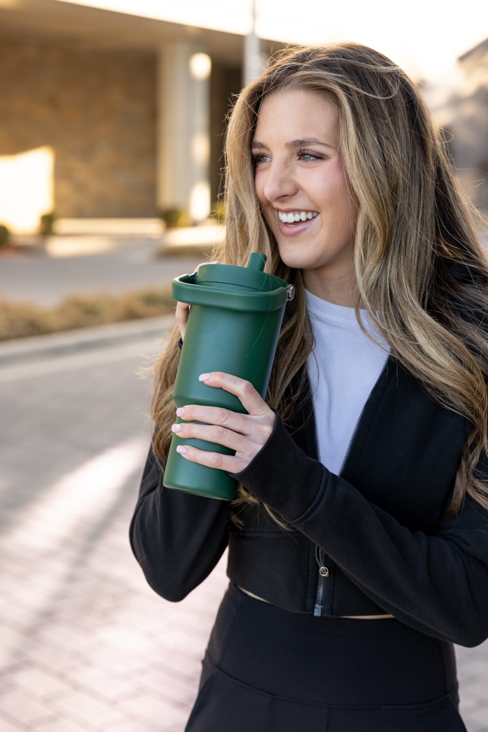 Simple Modern 30 fl oz Insulated Stainless Steel Trek Pivot Tumbler with Straw Lid and Top Handle|Forest Edition-CHDU