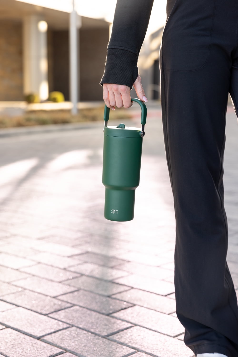 Simple Modern 30 fl oz Insulated Stainless Steel Trek Pivot Tumbler with Straw Lid and Top Handle|Forest Edition-CHDU