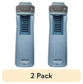 (2 pack) Contigo Clybourn Plastic FreeFlow Filter Water Bottle with AUTOSEAL Lid 24 oz., Dark Ice, with Replacable Filter Edition-2WYF