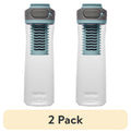 (2 pack) Contigo Clybourn Plastic FreeFlow Filter Water Bottle with AUTOSEAL Lid 24 oz., Salt, with Replacable Filter Edition-ZIFL