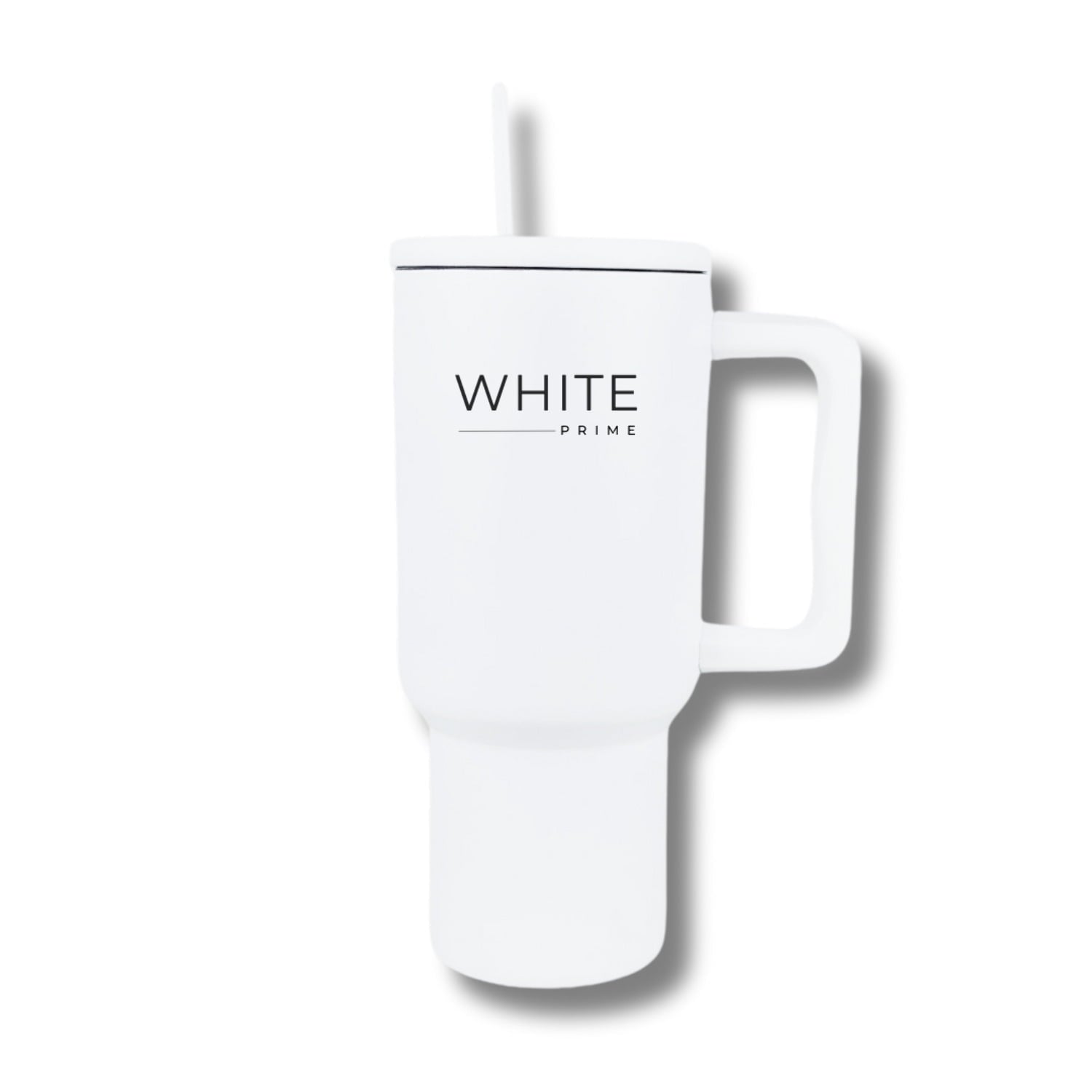 Tumbler 30 oz – Stainless Steel Cup with Handle and Lid | White Prime Edition-8ZVY
