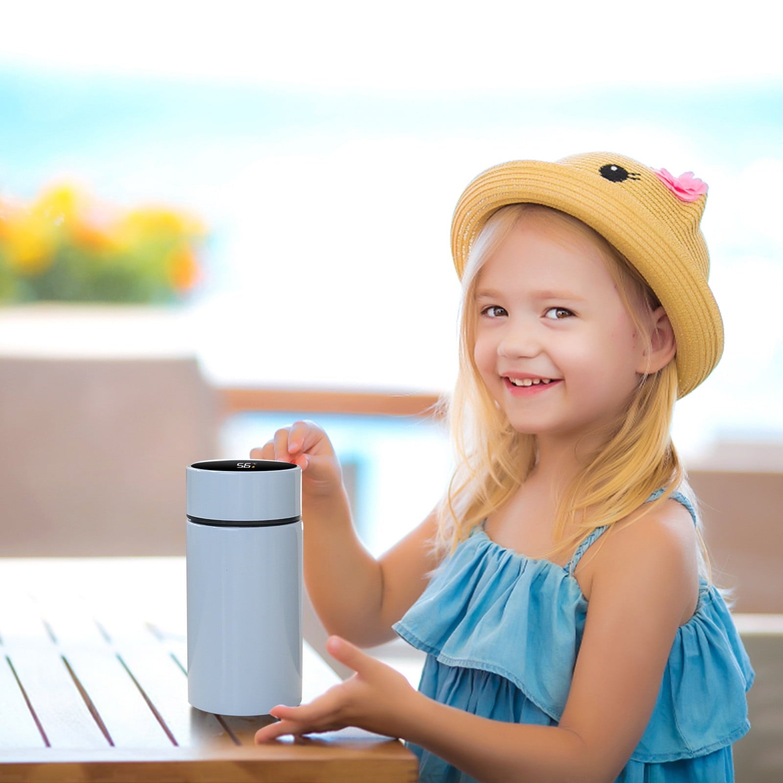 Stainless Steel Insulation Cup Cute Mini Portable Children Student Water Bottle Coffee Travel Mug LED Temperature Display Double Walled Vacuum Long Lasting Insulation Edition-CZQI