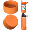 Linkidea 2 Pack Water Bottle Boot Compatible with CamelBak Eddy+20oz/25oz, Chute Mag 20oz/25oz, Carry Cap, Silicone Anti-Slip Bottle Bottom Bumper Protector (Orange) Edition-2KTQ