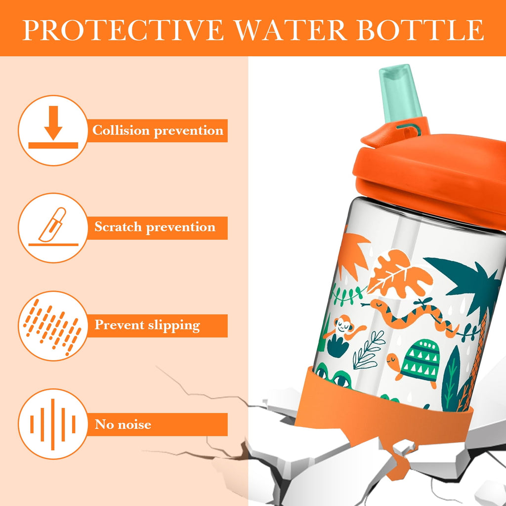 Linkidea 2 Pack Water Bottle Boot Compatible with CamelBak Eddy+20oz/25oz, Chute Mag 20oz/25oz, Carry Cap, Silicone Anti-Slip Bottle Bottom Bumper Protector (Orange) Edition-2KTQ