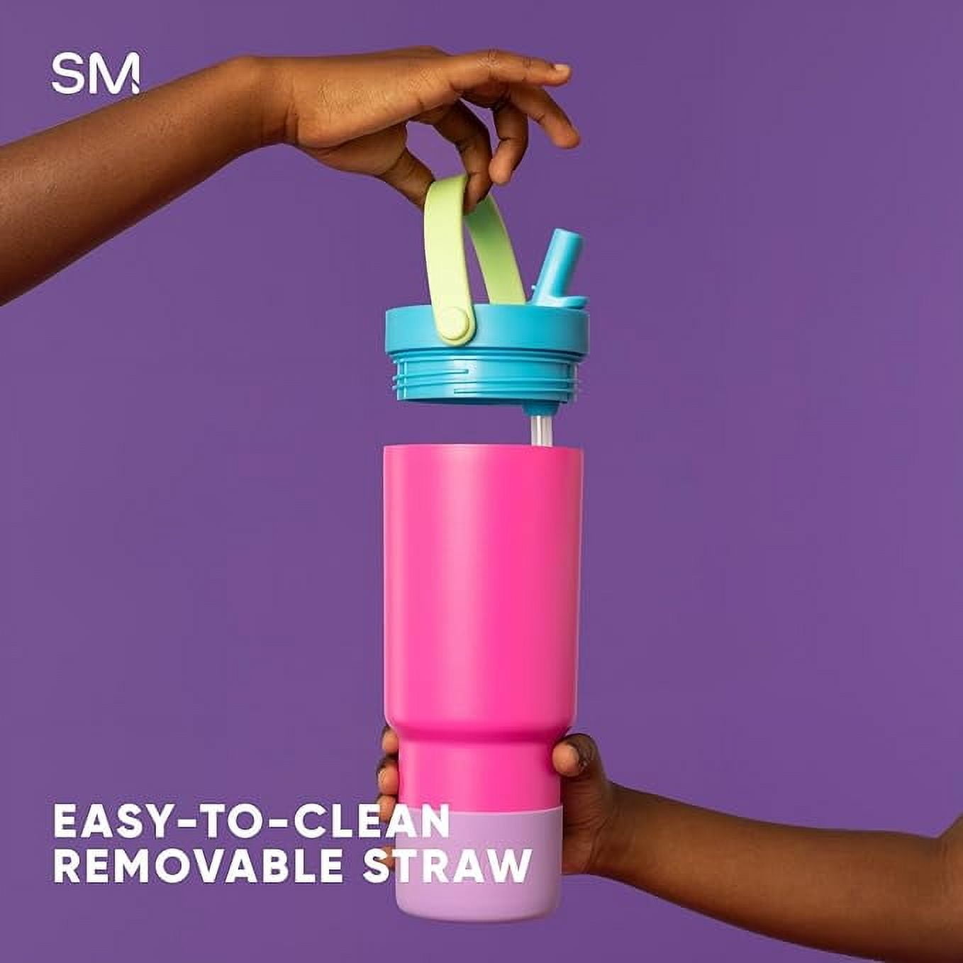 Simple Modern 24 fl oz Insulated Stainless Steel Trek Pivot Tumbler with Straw Lid and Top Handle|Seaside Blue Edition-8TVY