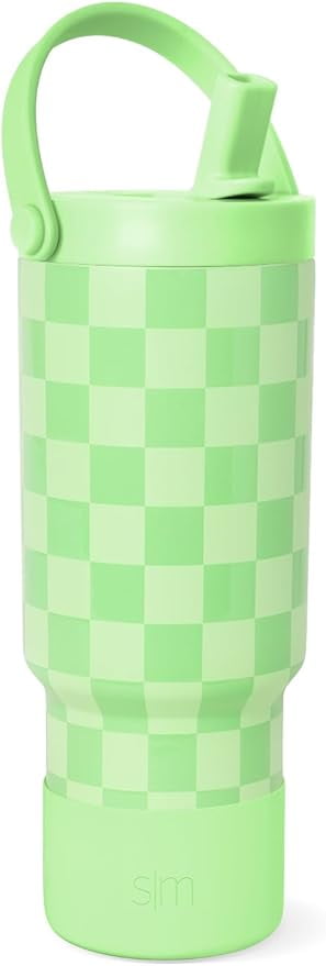 Simple Modern 24 fl oz Insulated Stainless Steel Trek Pivot Tumbler with Straw Lid and Top Handle|Seaside Blue Edition-8TVY