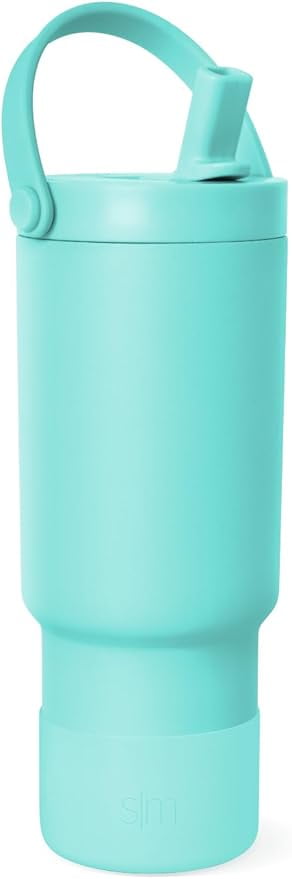 Simple Modern 24 fl oz Insulated Stainless Steel Trek Pivot Tumbler with Straw Lid and Top Handle|Seaside Blue Edition-8TVY