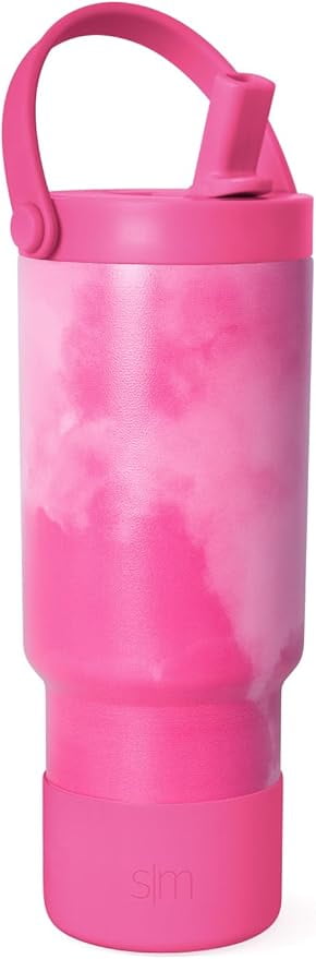 Simple Modern 24 fl oz Insulated Stainless Steel Trek Pivot Tumbler with Straw Lid and Top Handle|Seaside Blue Edition-8TVY