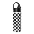Simple Modern 18 fl oz Insulated Stainless Steel Summit Wide Mouth Water Bottle with Handle and Straw Lid|Black and White Checkmate Edition-7ZAM