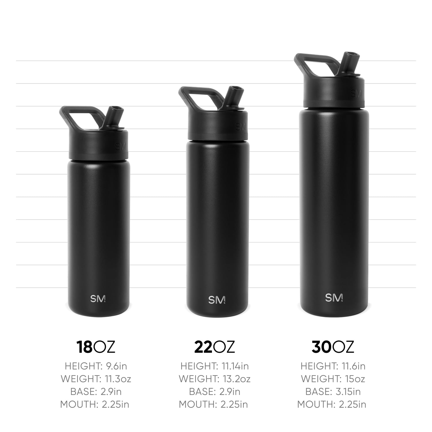 Simple Modern 18 fl oz Insulated Stainless Steel Summit Wide Mouth Water Bottle with Handle and Straw Lid|Black and White Checkmate Edition-7ZAM