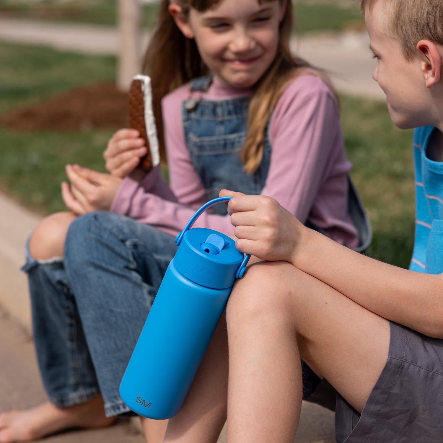 Simple Modern 18 fl oz Insulated Stainless Steel Summit Wide Mouth Water Bottle with Handle and Straw Lid|Black and White Checkmate Edition-7ZAM