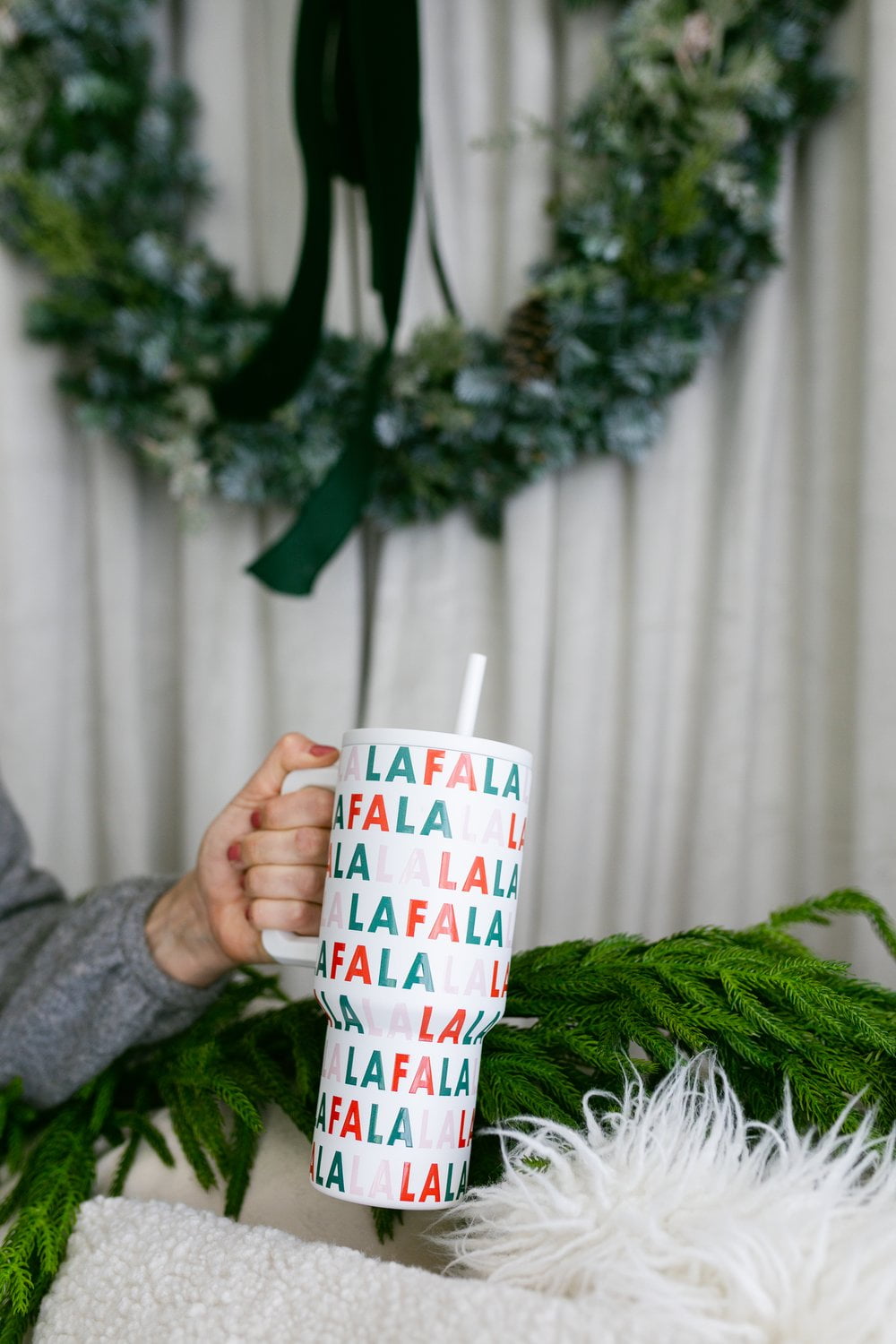 Simple Modern 30 fl oz Insulated Stainless Steel Trek Tumbler with Straw Lid | Seaglass Sage and Cream Checkmate Edition-16A6