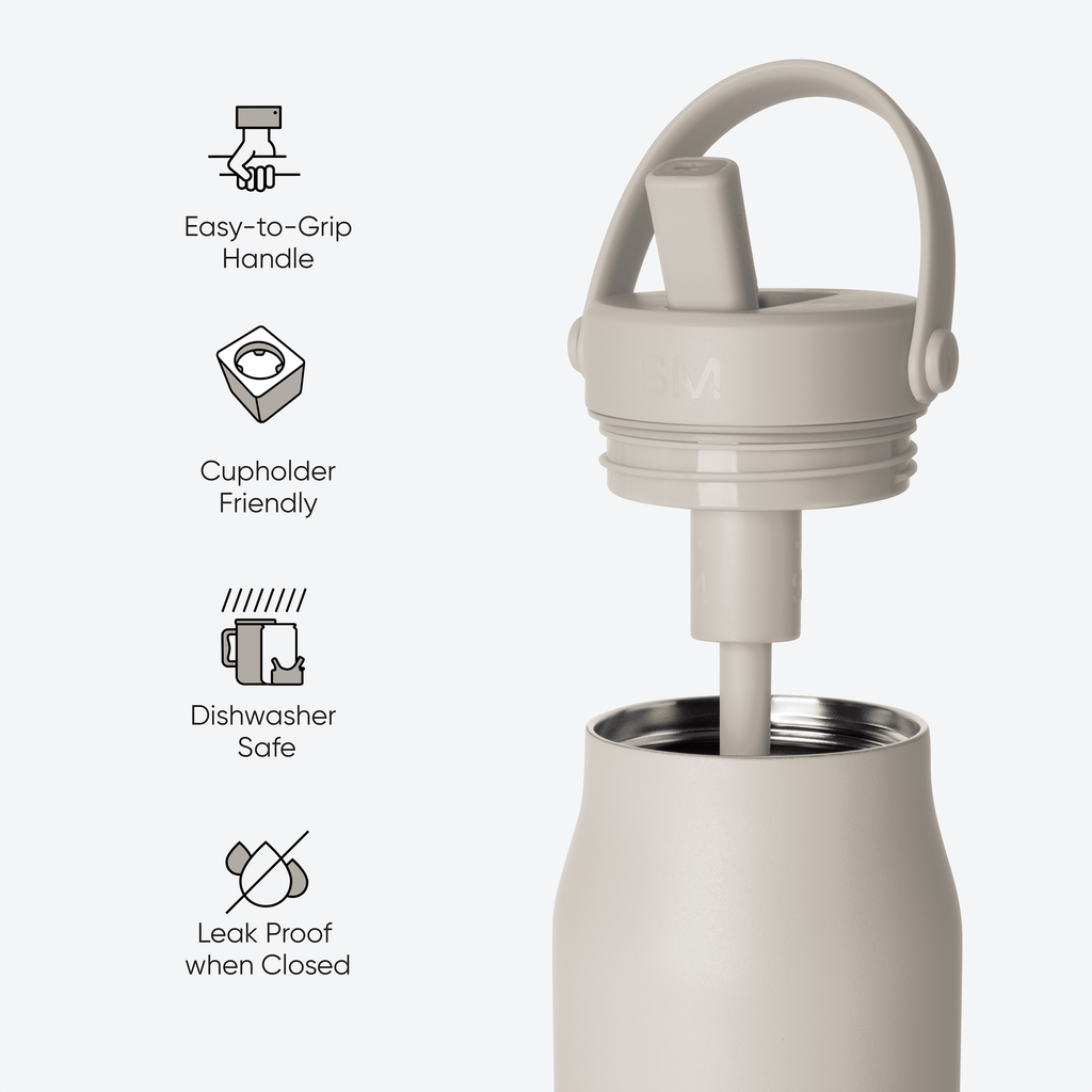 Simple Modern 34 fl oz Insulated Stainless Steel Mesa Wide Mouth Water Bottle with Handle and Push Button Straw Lid | Mystifying Blue Checkmate Edition-YYSP