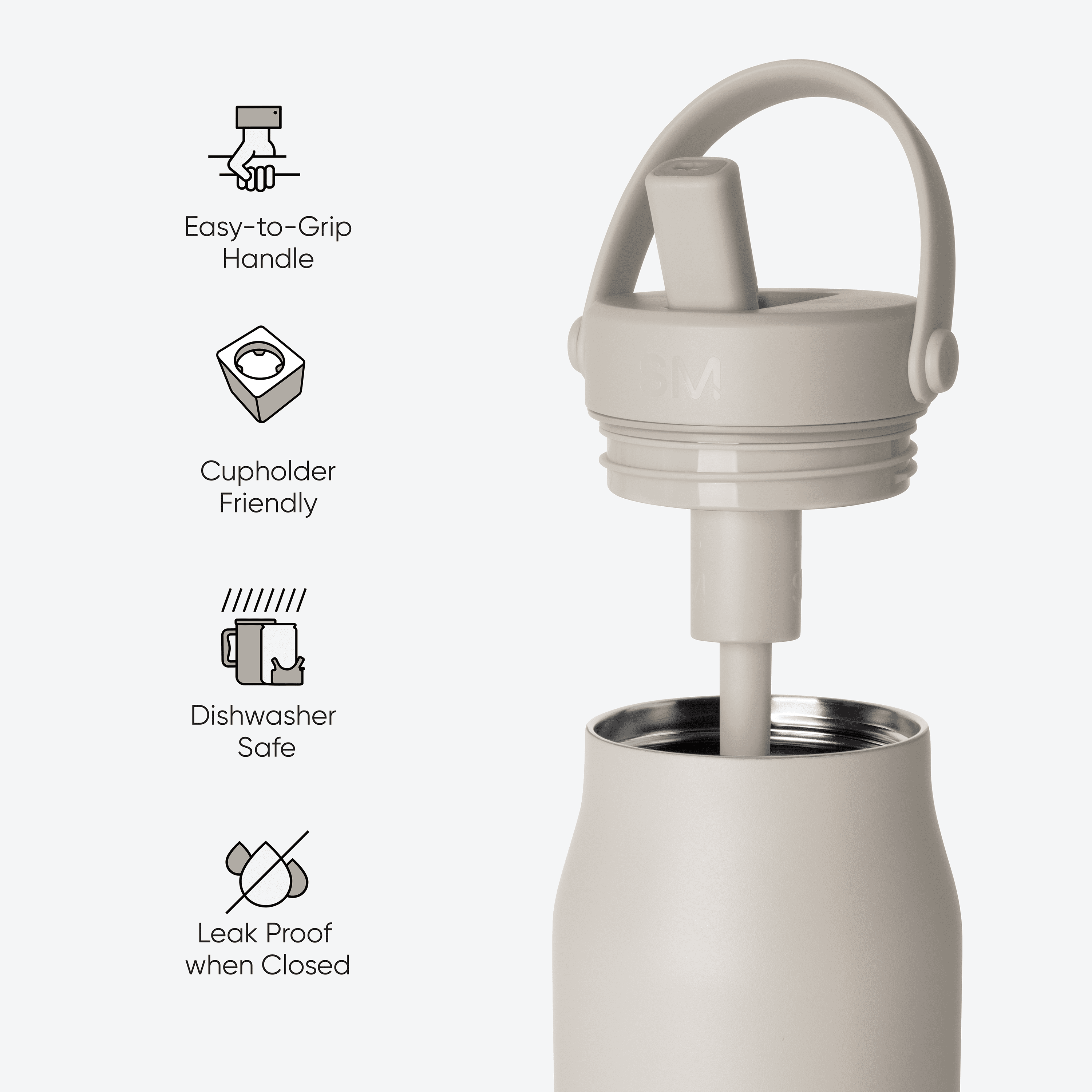 Simple Modern 34 fl oz Insulated Stainless Steel Mesa Wide Mouth Water Bottle with Handle and Push Button Straw Lid | Mystifying Blue Checkmate Edition-YYSP