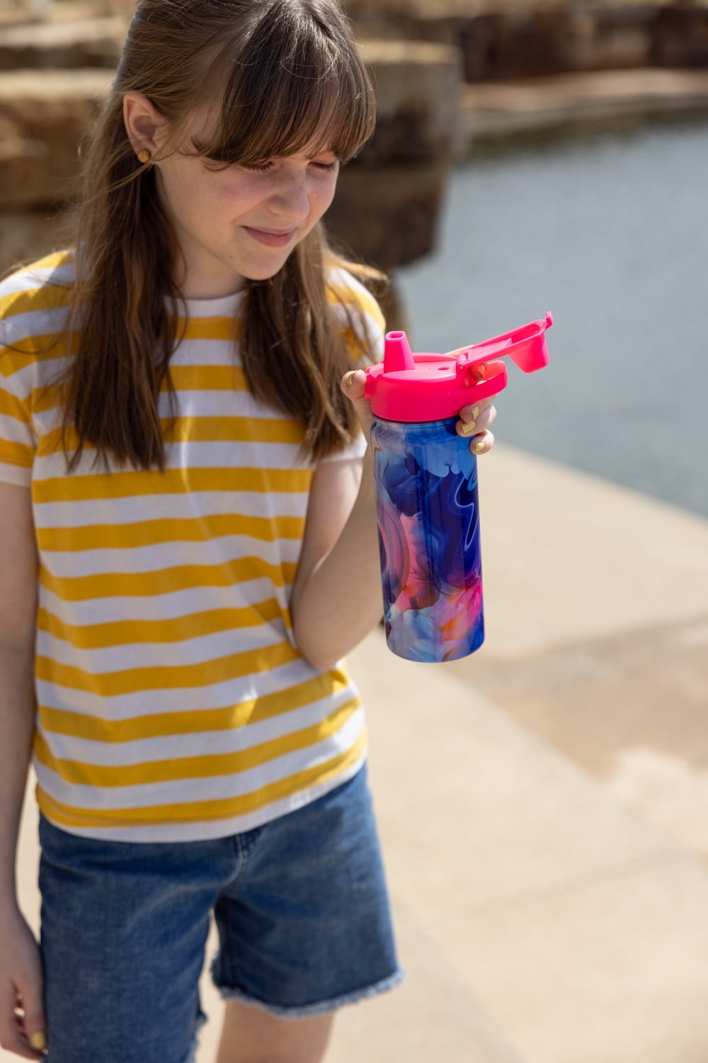 Simple Modern 18 fl oz Insulated Stainless Steel Summit Water Bottle with Covered Silicone Straw Lid | Dreamcicle Edition-1JDA