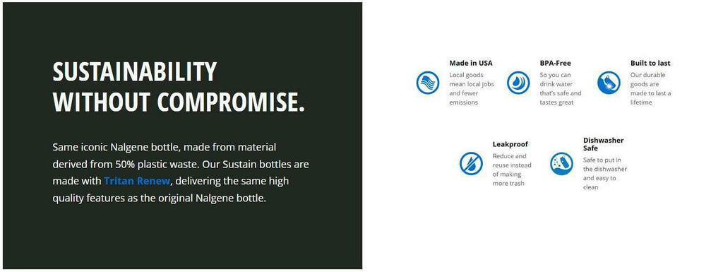 Nalgene Sustain 16 oz. Narrow Mouth Water Bottle - Cornflower Blue Edition-RDQP