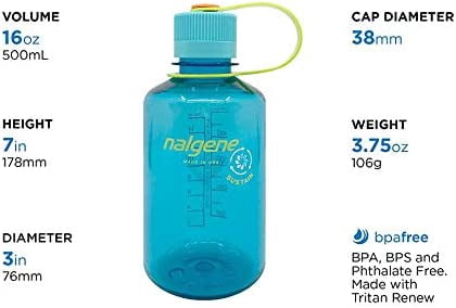 Nalgene Sustain 16 oz. Narrow Mouth Water Bottle - Cornflower Blue Edition-RDQP