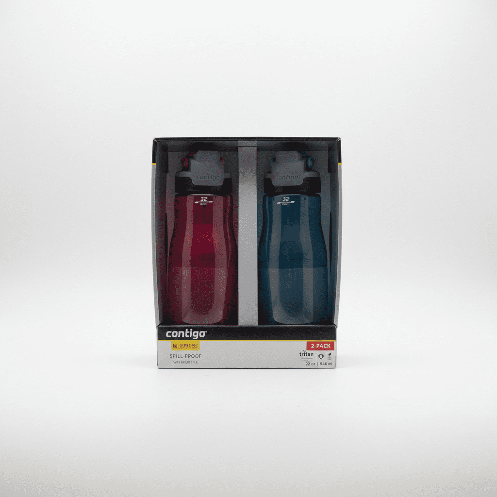 Contigo 32oz AutoSeal Fit Water Bottle 2-Pack Sangria Juniper New Damaged Box Edition-CAH2