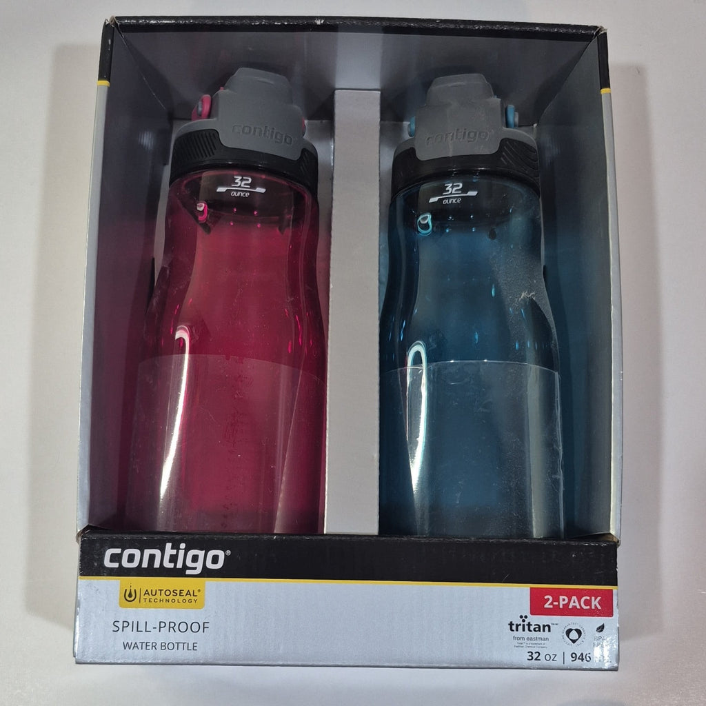 Contigo 32oz AutoSeal Fit Water Bottle 2-Pack Sangria Juniper New Damaged Box Edition-CAH2