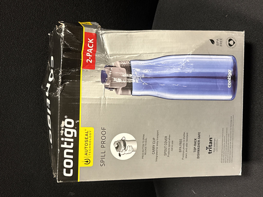 Contigo 32oz AutoSeal Fit Water Bottle 2-Pack Sangria Juniper New Damaged Box Edition-CAH2