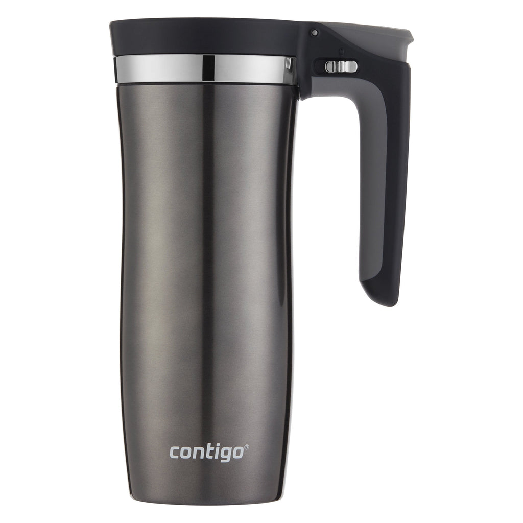 Contigo Autoseal Vacuum Insulated 16 Ounce Stainless Steel Gunmetal Travel Mug with Easy Lid Edition-R3OY