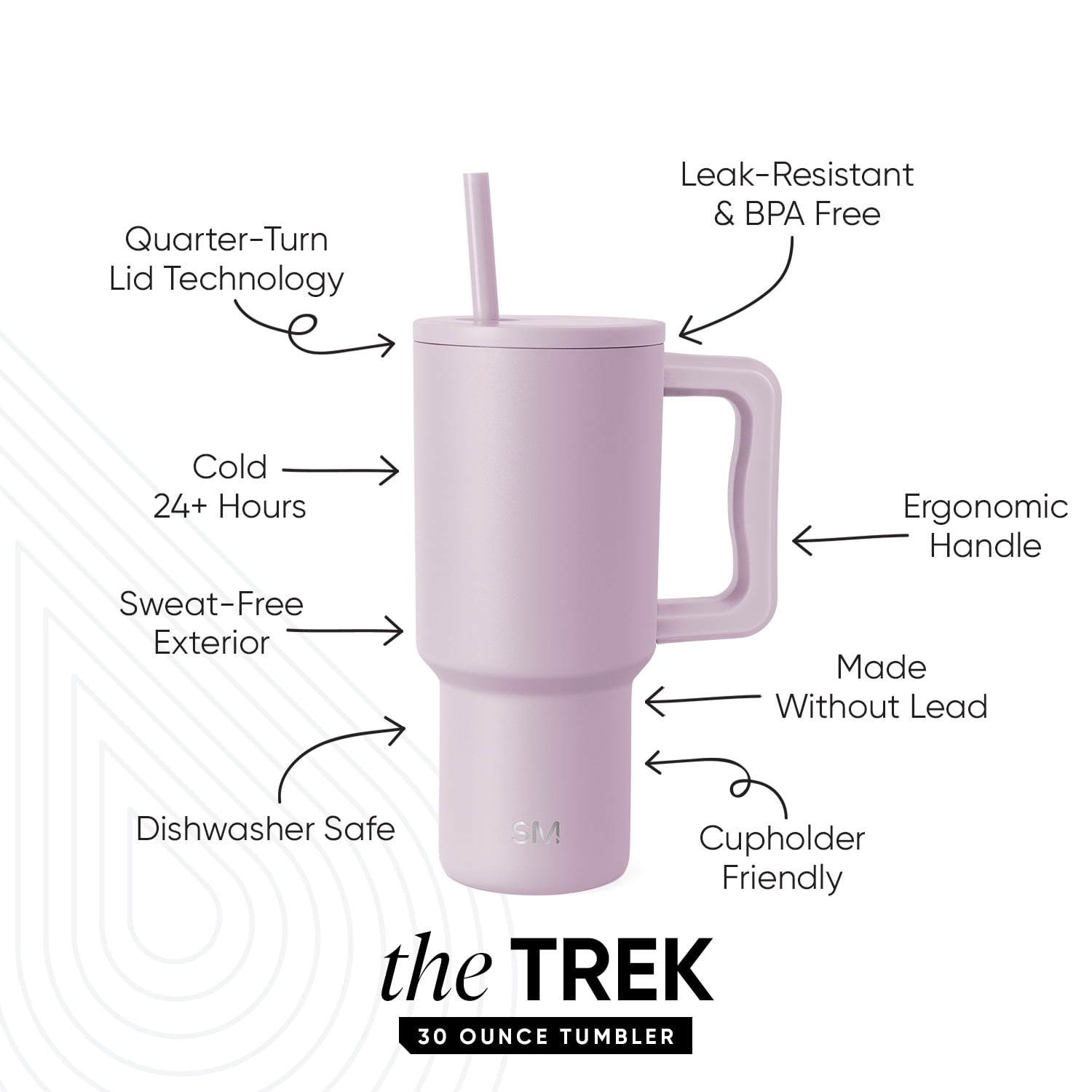 Simple Modern 30 fl oz Insulated Stainless Steel Trek Tumbler with Straw Lid | Seaglass Sage and Cream Checkmate Edition-16A6