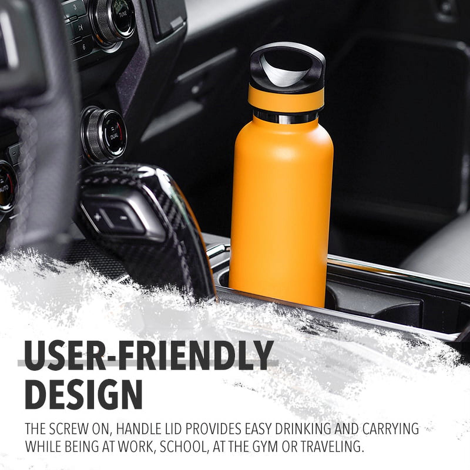 LIFE'S EASY 20 oz. Sports Insulated Water Bottle with Lid. Stainless Steel Vacuum Double Wall Thermo for Modern Hot and Cold Drinks, Simple Metal Hydro Canteen for Travel Men and Women (White) Edition-T4VT