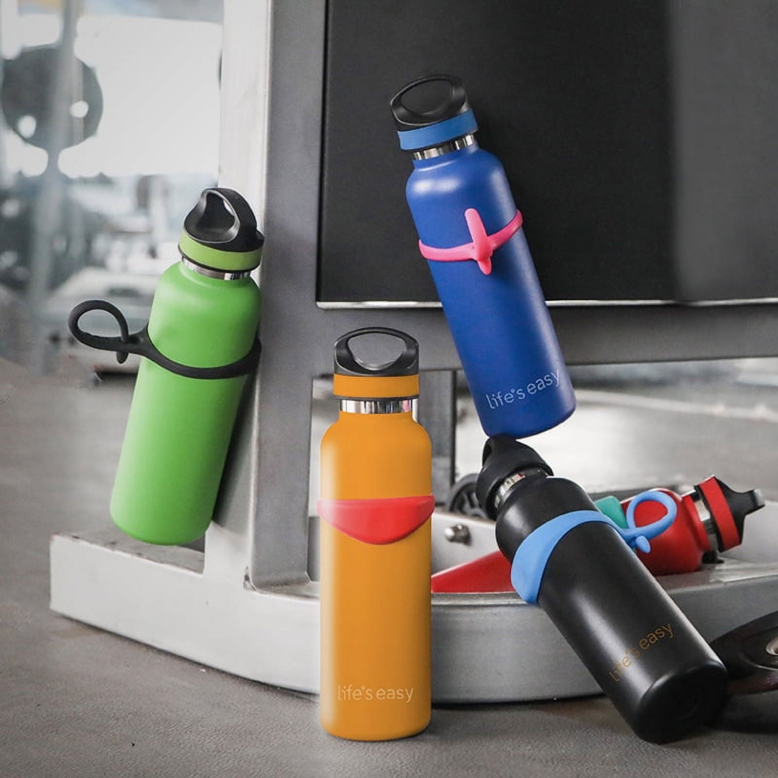 LIFE'S EASY 20 oz. Sports Insulated Water Bottle with Lid. Stainless Steel Vacuum Double Wall Thermo for Modern Hot and Cold Drinks, Simple Metal Hydro Canteen for Travel Men and Women (White) Edition-T4VT