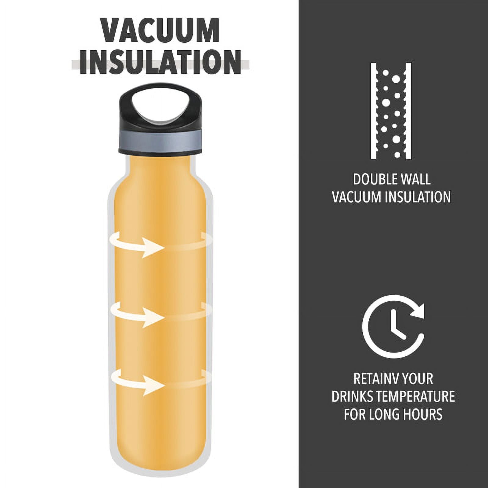 LIFE'S EASY 20 oz. Sports Insulated Water Bottle with Lid. Stainless Steel Vacuum Double Wall Thermo for Modern Hot and Cold Drinks, Simple Metal Hydro Canteen for Travel Men and Women (White) Edition-T4VT