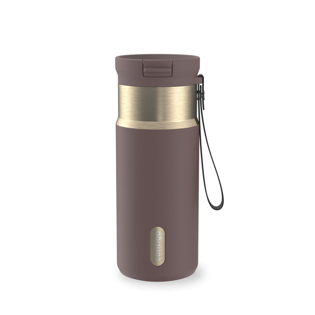 Contigo SnapSeal 16 oz Leakproof Stainless Steel Water Bottle with Carrying Strap Edition-VBTI
