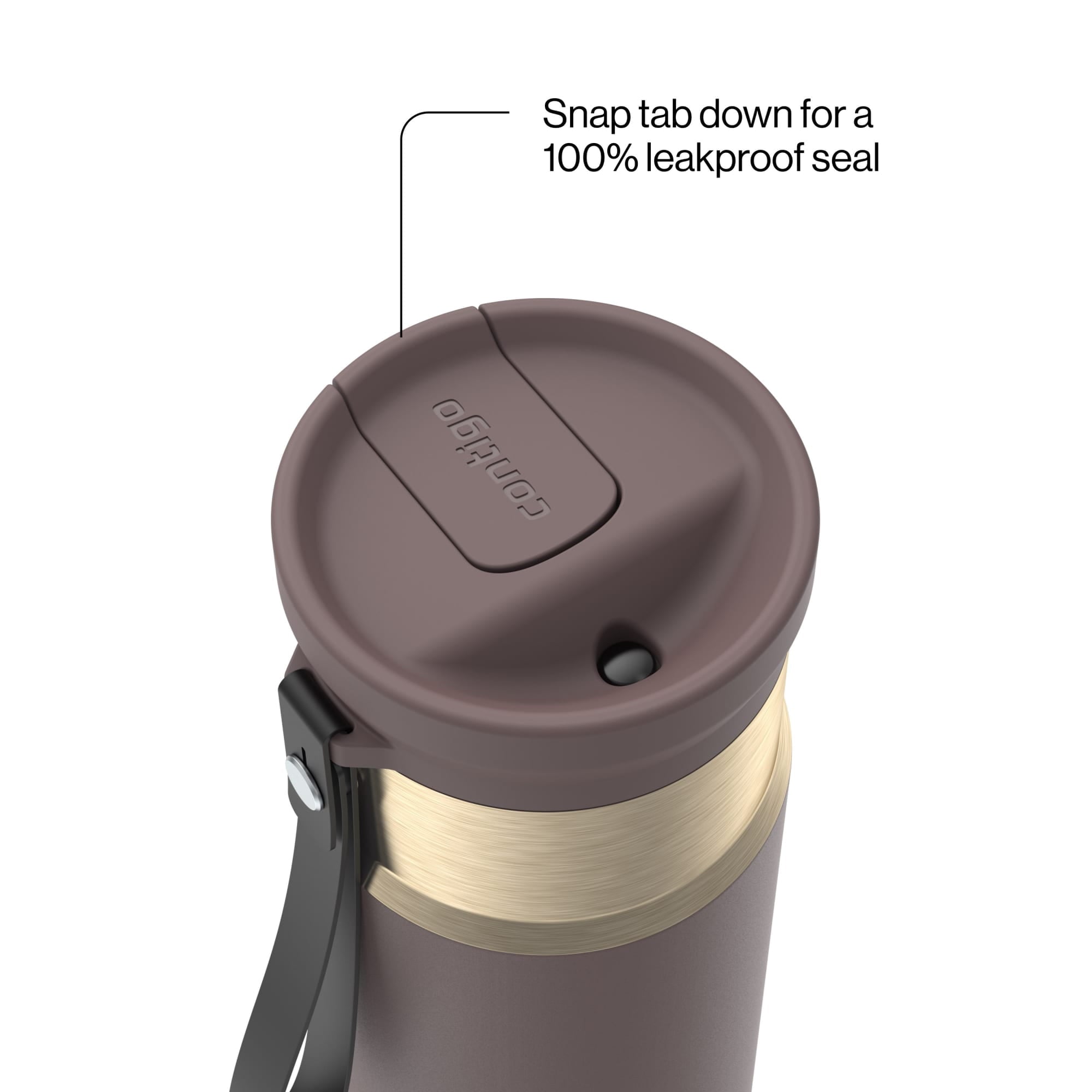 Contigo SnapSeal 16 oz Leakproof Stainless Steel Water Bottle with Carrying Strap Edition-VBTI