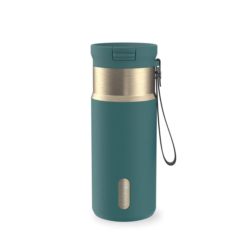 Contigo SnapSeal 16 oz Leakproof Stainless Steel Water Bottle with Carrying Strap Edition-VBTI