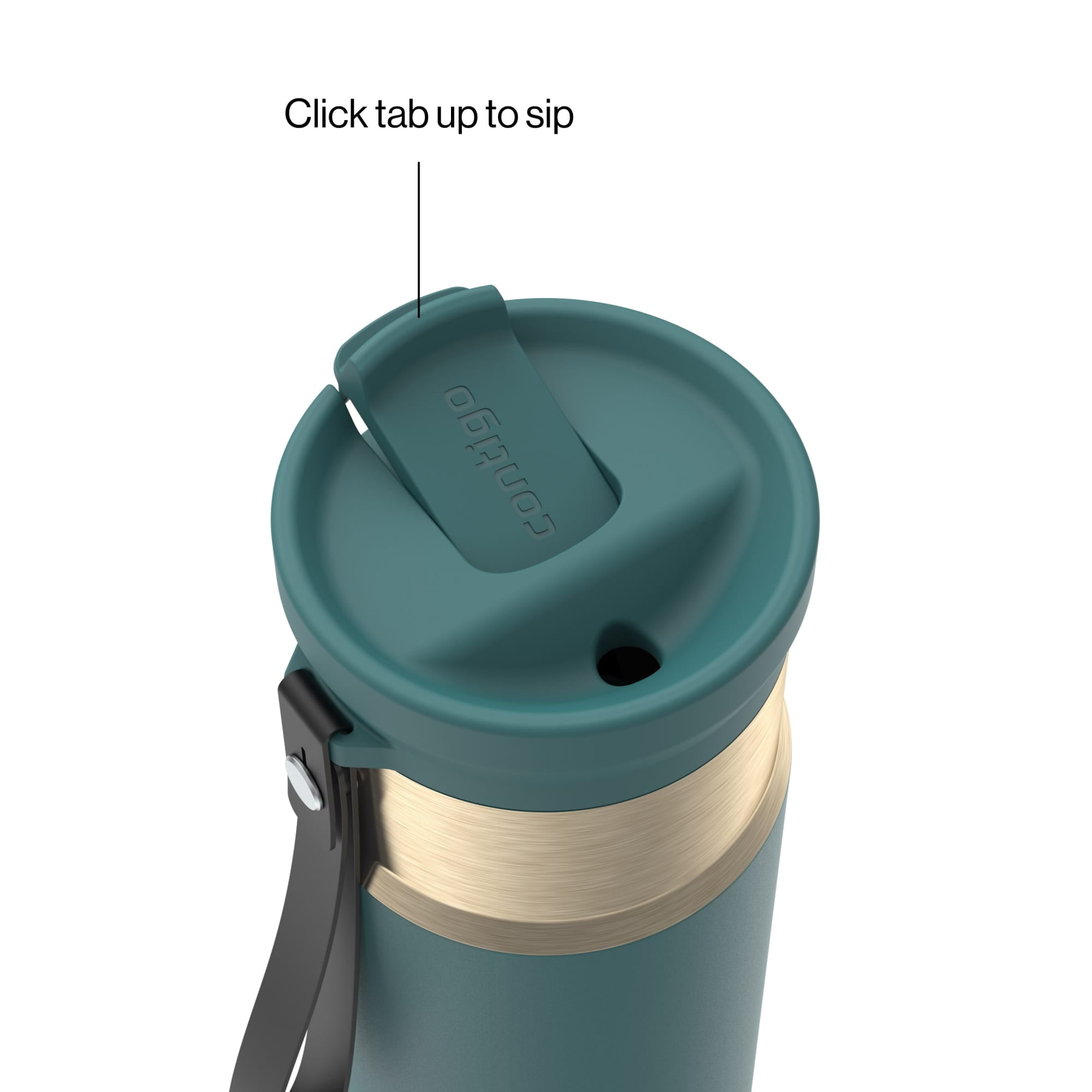 Contigo SnapSeal 16 oz Leakproof Stainless Steel Water Bottle with Carrying Strap Edition-VBTI