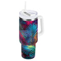 30 oz Insulated Stainless Steel Tumbler Double Wall Stainless Steel Tumbler with 2-Way Drinking Vibrant and Shimmering Jungle Edition-9154