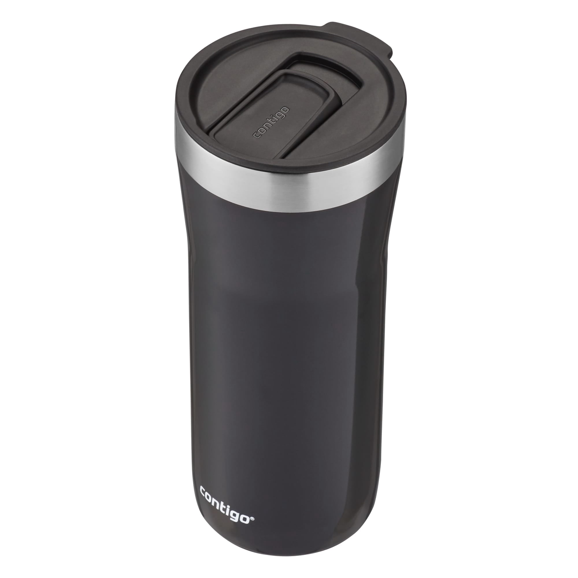 Contigo Streeterville Stainless Steel Tumbler with Plastic Straw and Splash-Proof Lid, Licorice, 32 fl. oz Edition-D24T