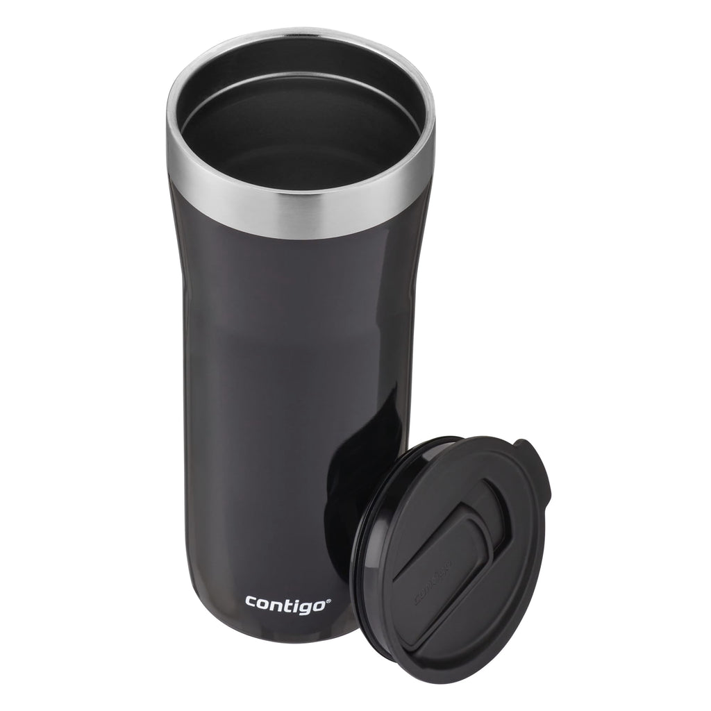 Contigo Streeterville Stainless Steel Tumbler with Plastic Straw and Splash-Proof Lid, Licorice, 32 fl. oz Edition-D24T