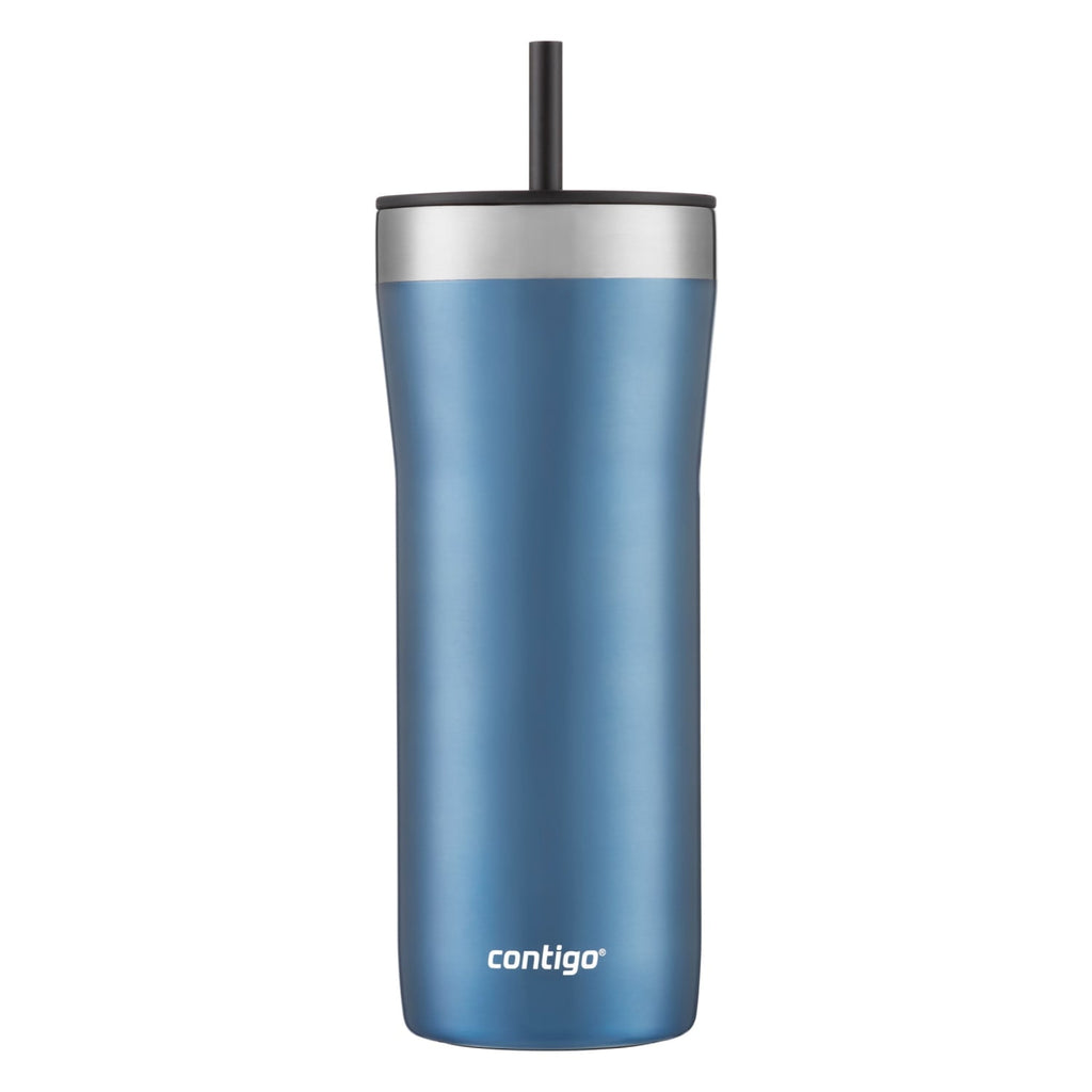 Contigo Streeterville Stainless Steel Tumbler with Plastic Straw and Splash-Proof Lid, Licorice, 32 fl. oz Edition-D24T