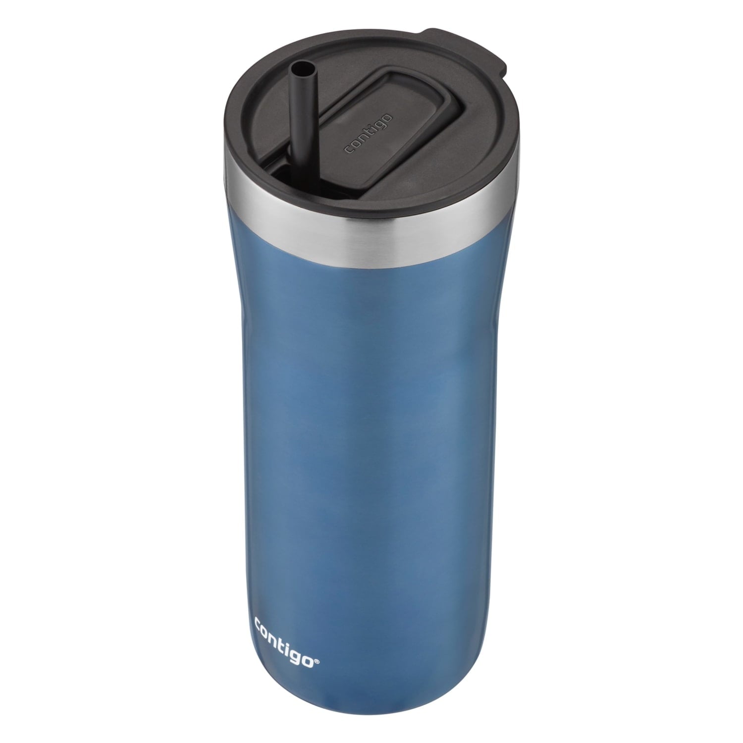 Contigo Streeterville Stainless Steel Tumbler with Plastic Straw and Splash-Proof Lid, Licorice, 32 fl. oz Edition-D24T