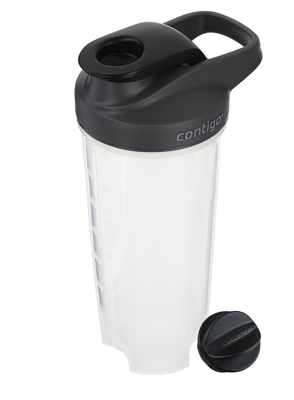 Contigo Shake &amp; Go Fit 28 oz Black and Clear Shaker Bottle with Flip-Top and Wide Mouth Lid Edition-7BKO
