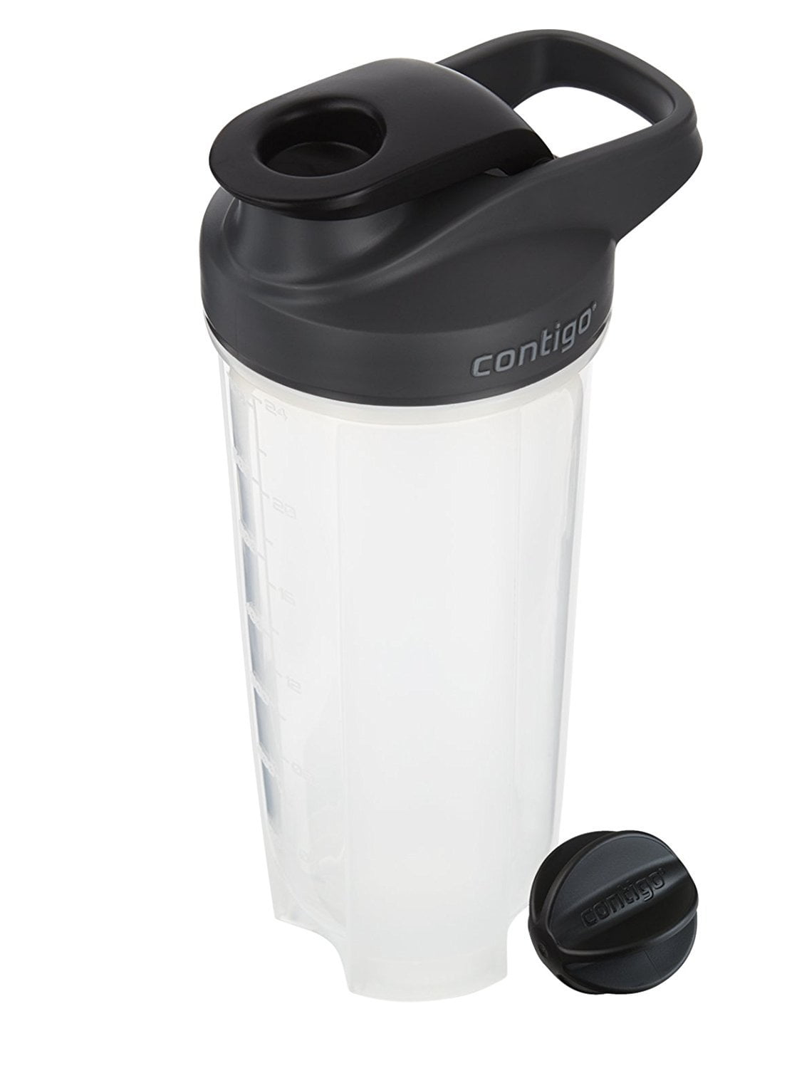 Contigo Shake &amp; Go Fit 28 oz Black and Clear Shaker Bottle with Flip-Top and Wide Mouth Lid Edition-7BKO