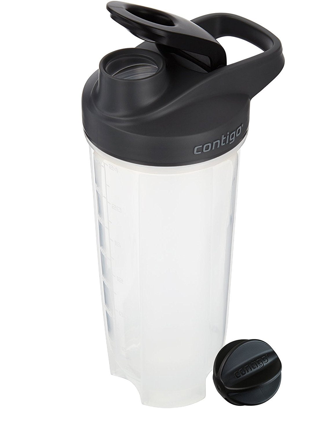 Contigo Shake &amp; Go Fit 28 oz Black and Clear Shaker Bottle with Flip-Top and Wide Mouth Lid Edition-7BKO