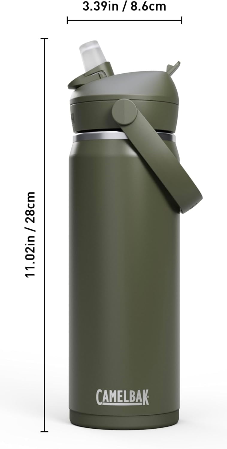 CamelBak Thrive™ Flip Straw Insulated Stainless Steel Water Bottle, 20oz, Moss Edition-4UJA