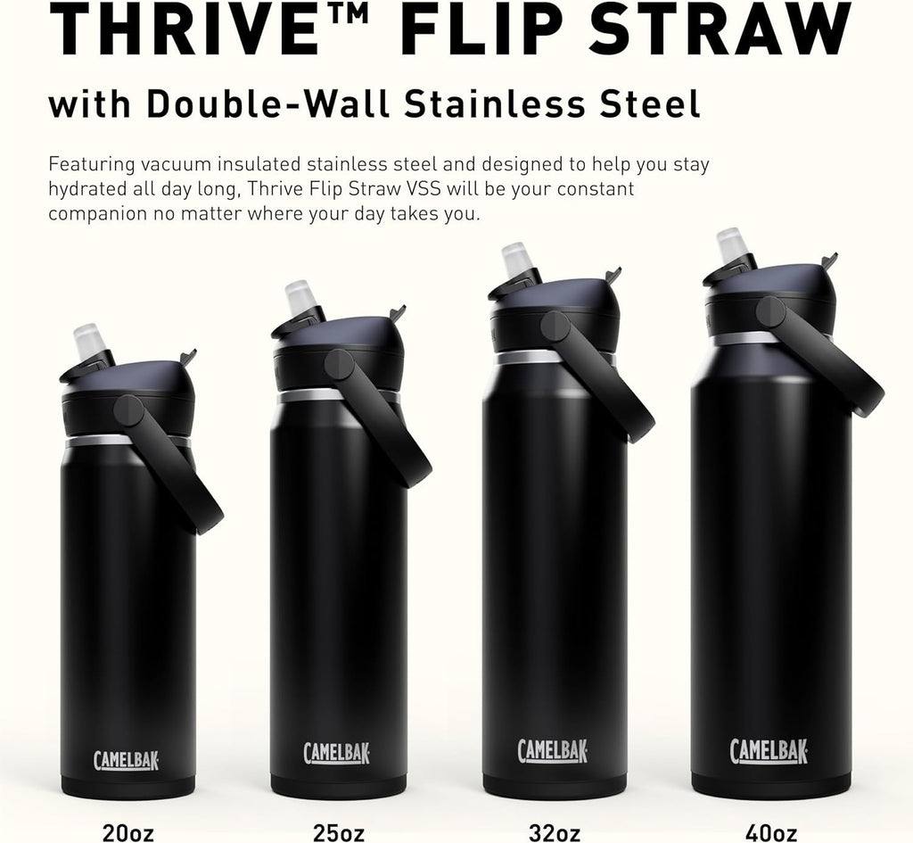 CamelBak Thrive™ Flip Straw Insulated Stainless Steel Water Bottle, 20oz, Moss Edition-4UJA