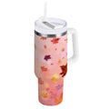 30 oz Insulated Stainless Steel Tumbler Double Wall Stainless Steel Tumbler with 2-Way Drinking Autumn Leaves Falling Edition-3B1D