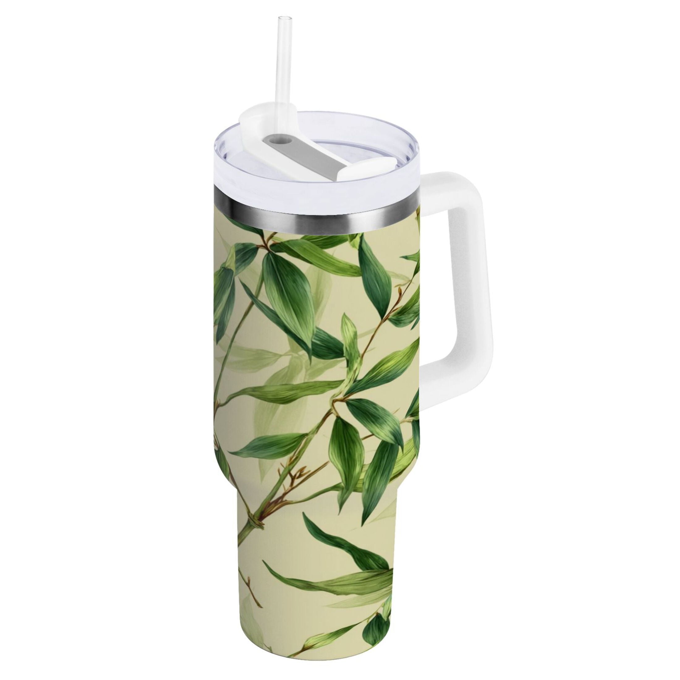 30 oz Insulated Stainless Steel Tumbler Double Wall Stainless Steel Tumbler with 2-Way Drinking Bamboo Pattern Edition-VTYX