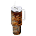 30 oz Insulated Stainless Steel Tumbler Double Wall Stainless Steel Tumbler with 2-Way Drinking Beautiful Autumn Forest Edition-2FHX