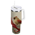 30 oz Insulated Stainless Steel Tumbler Double Wall Stainless Steel Tumbler with 2-Way Drinking Bird and Snow-covered Trees Edition-R8E6