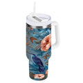 30 oz Insulated Stainless Steel Tumbler Double Wall Stainless Steel Tumbler with 2-Way Drinking Birds and Flowers Edition-7NR3