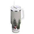 30 oz Insulated Stainless Steel Tumbler Double Wall Stainless Steel Tumbler with 2-Way Drinking Christmas Deer and Snowmen Edition-AZCK